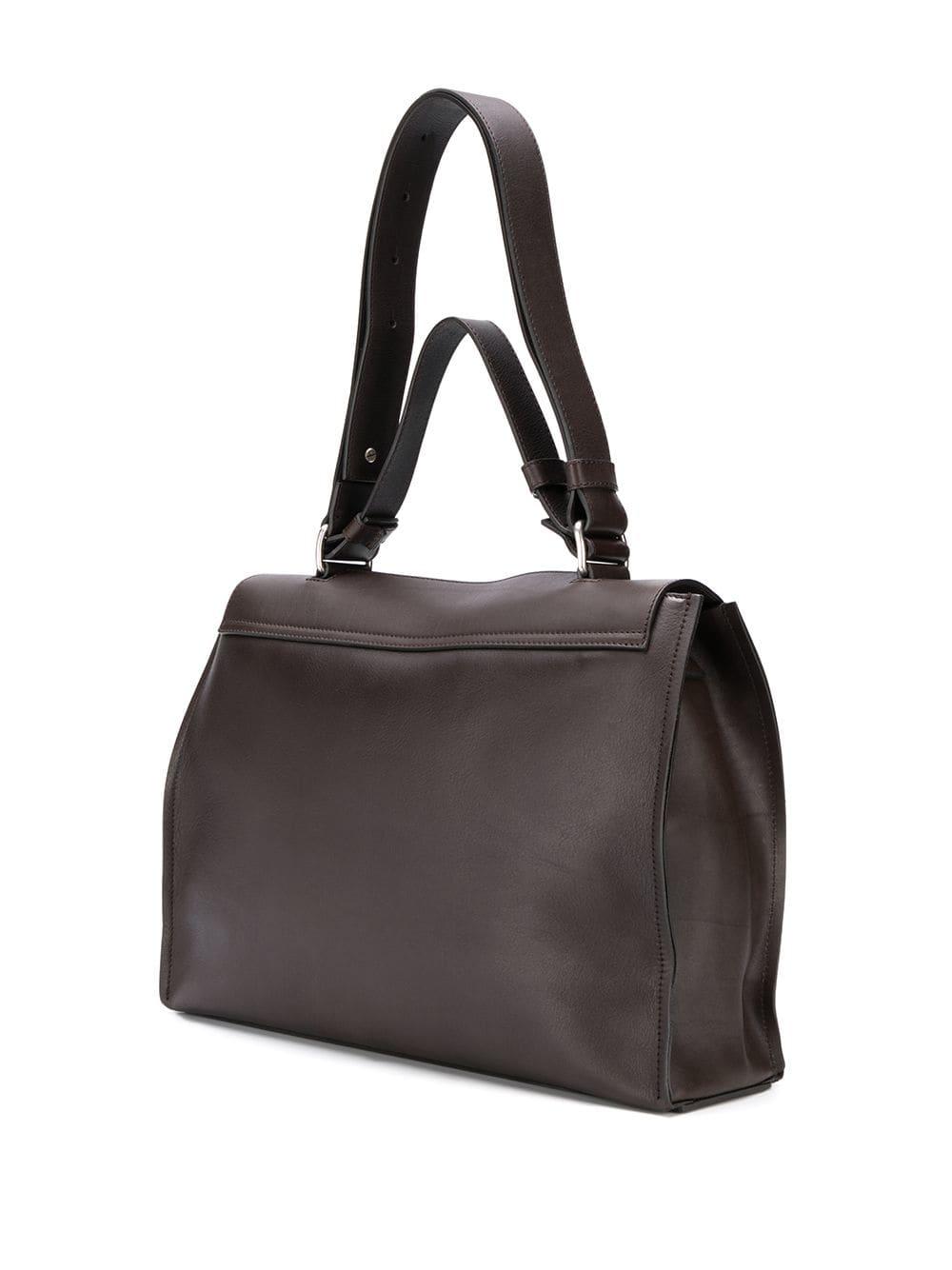 Orciani Leather Foldover Briefcase in Brown for Men - Lyst