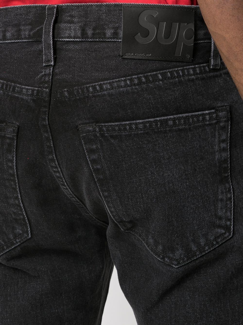 labios código Morse joyería Supreme Stone Washed Slim Jeans in Black for Men | Lyst