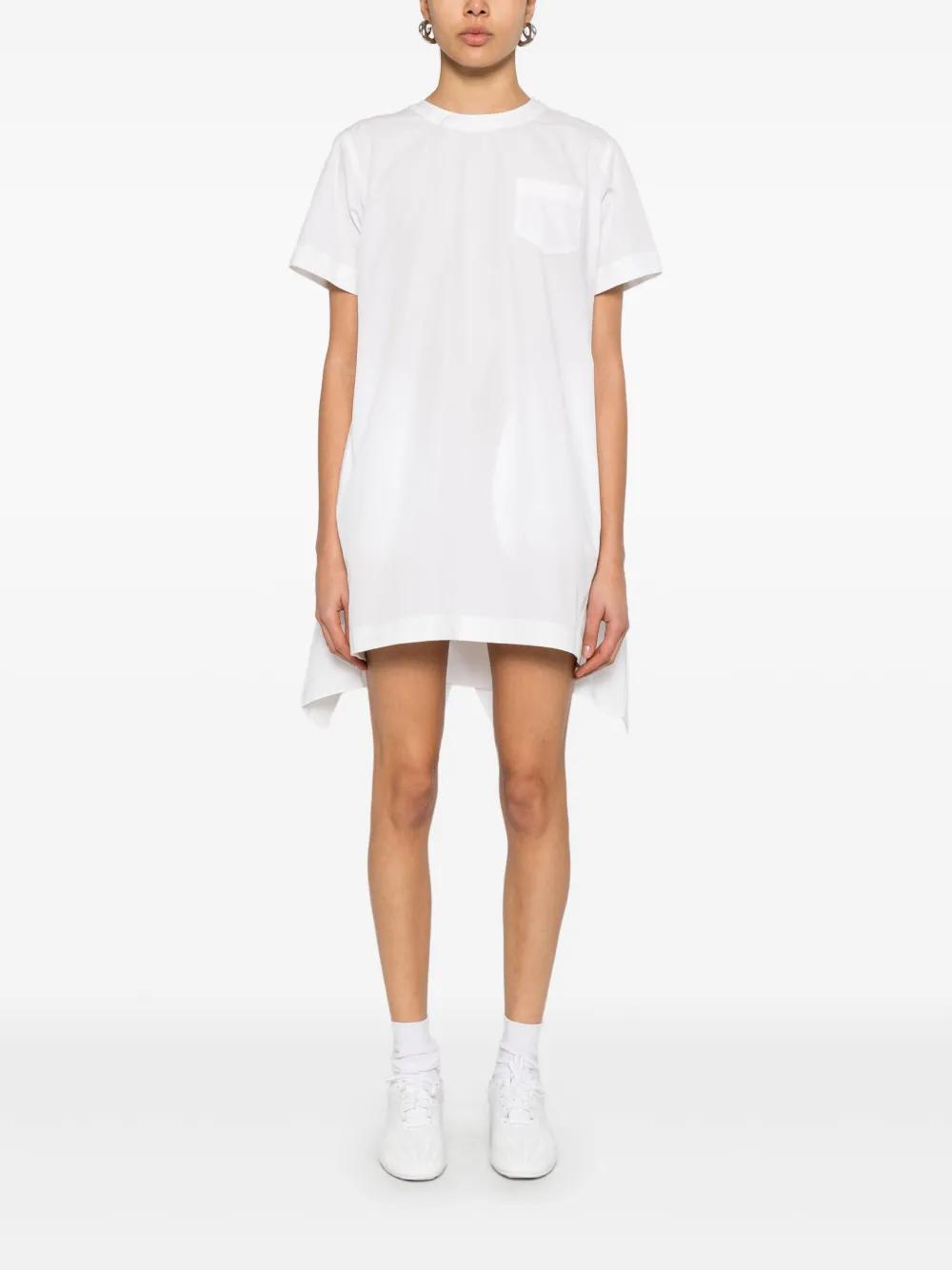Sacai Poplin Mini Dress in White | Lyst