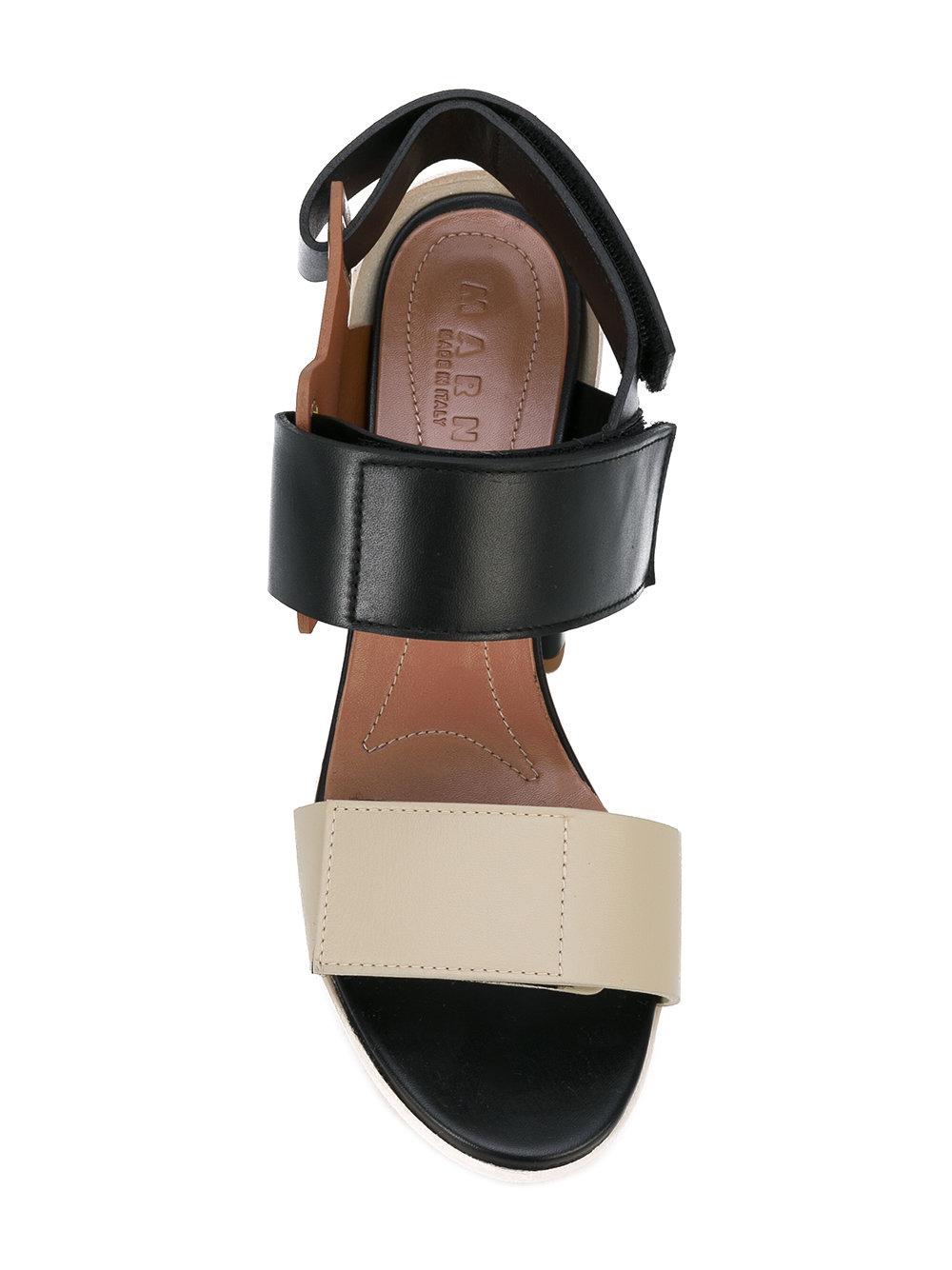 Marni Leather Opanka Sandals in Black - Lyst