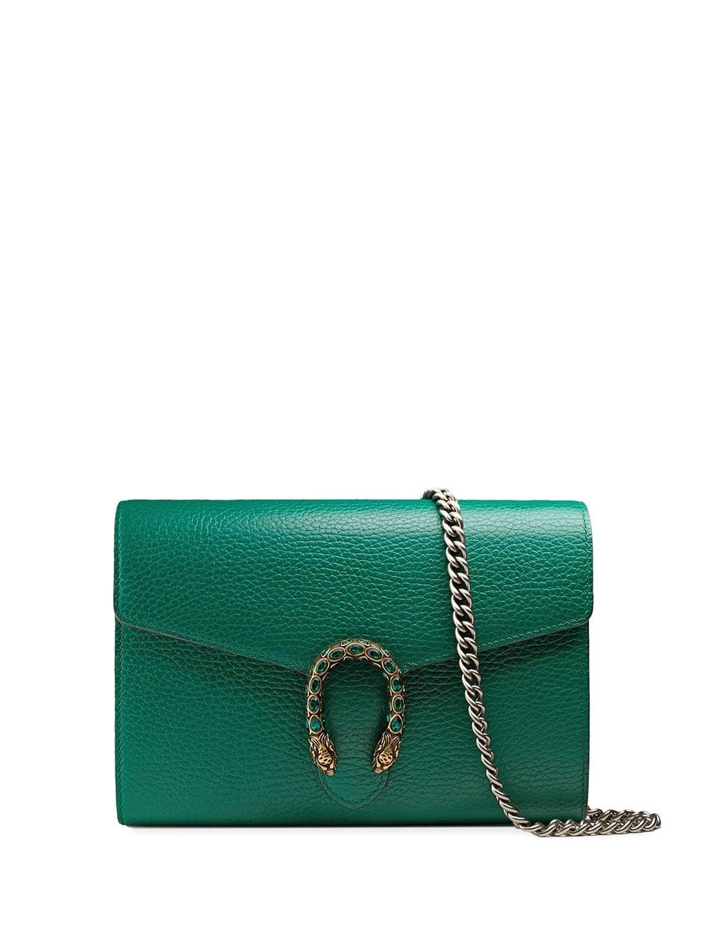 Gucci Mini Dionysus Leather Chain Bag in Green
