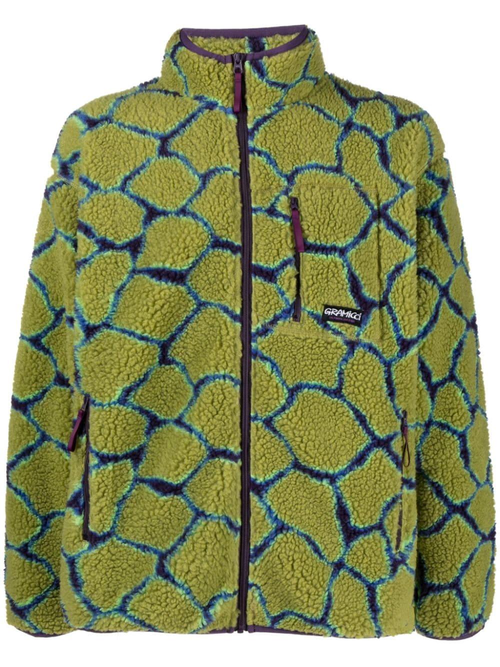 Gramicci Abstract-pattern Fleece Jacket in Green | Lyst