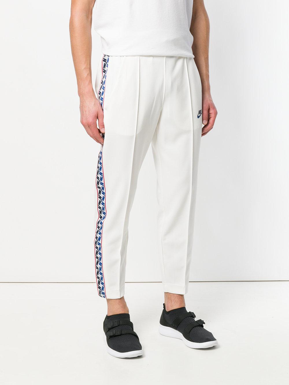 Nike Graphic Side Stripe Track Pants in White for Men | Lyst