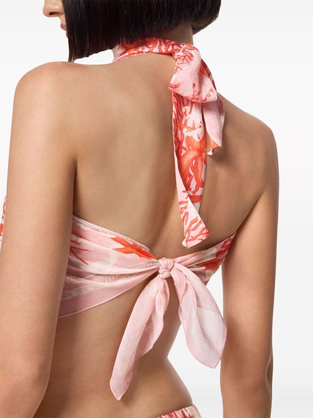 【VERSACE】Foulard ビキニ トップ☆関税込 Underwater Barocco Cover-Up Foulard Top Pink,White | VERSACE US