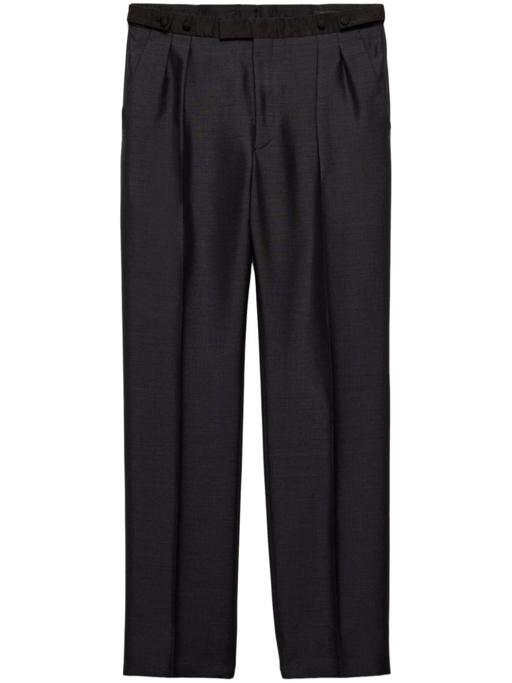 PRADA ワイドスラックス ブラック 46 国内発 PRADA ブラックウールブレンド ワイドレッグパンツ (PRADA