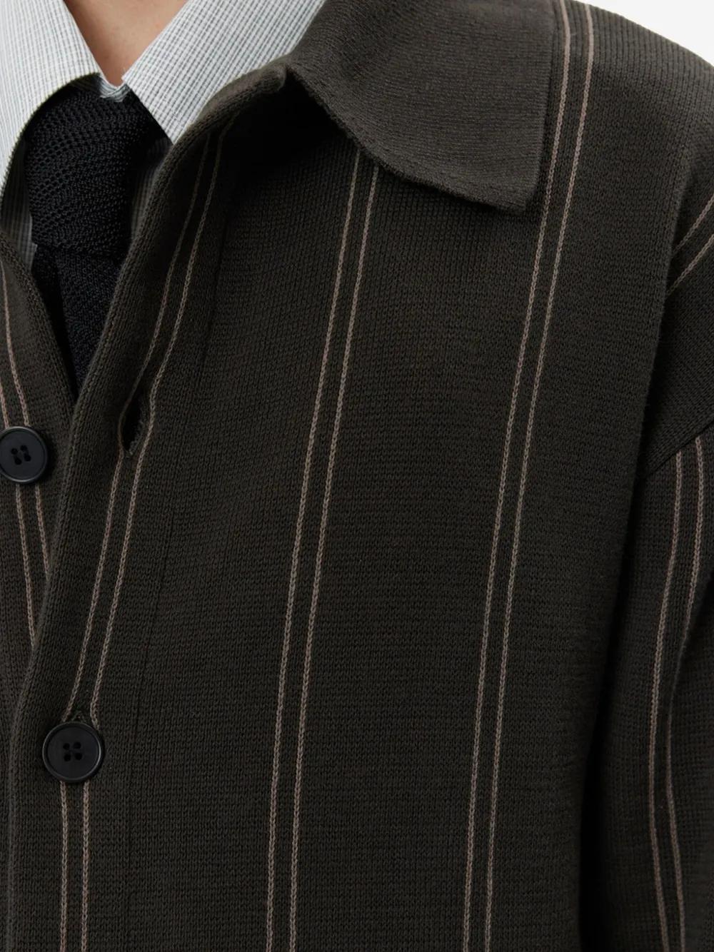 mfpen ブラウン ポロセーター mfpen(エムエフペン) 長袖ニットポロシャツ ブラウン サイズ M