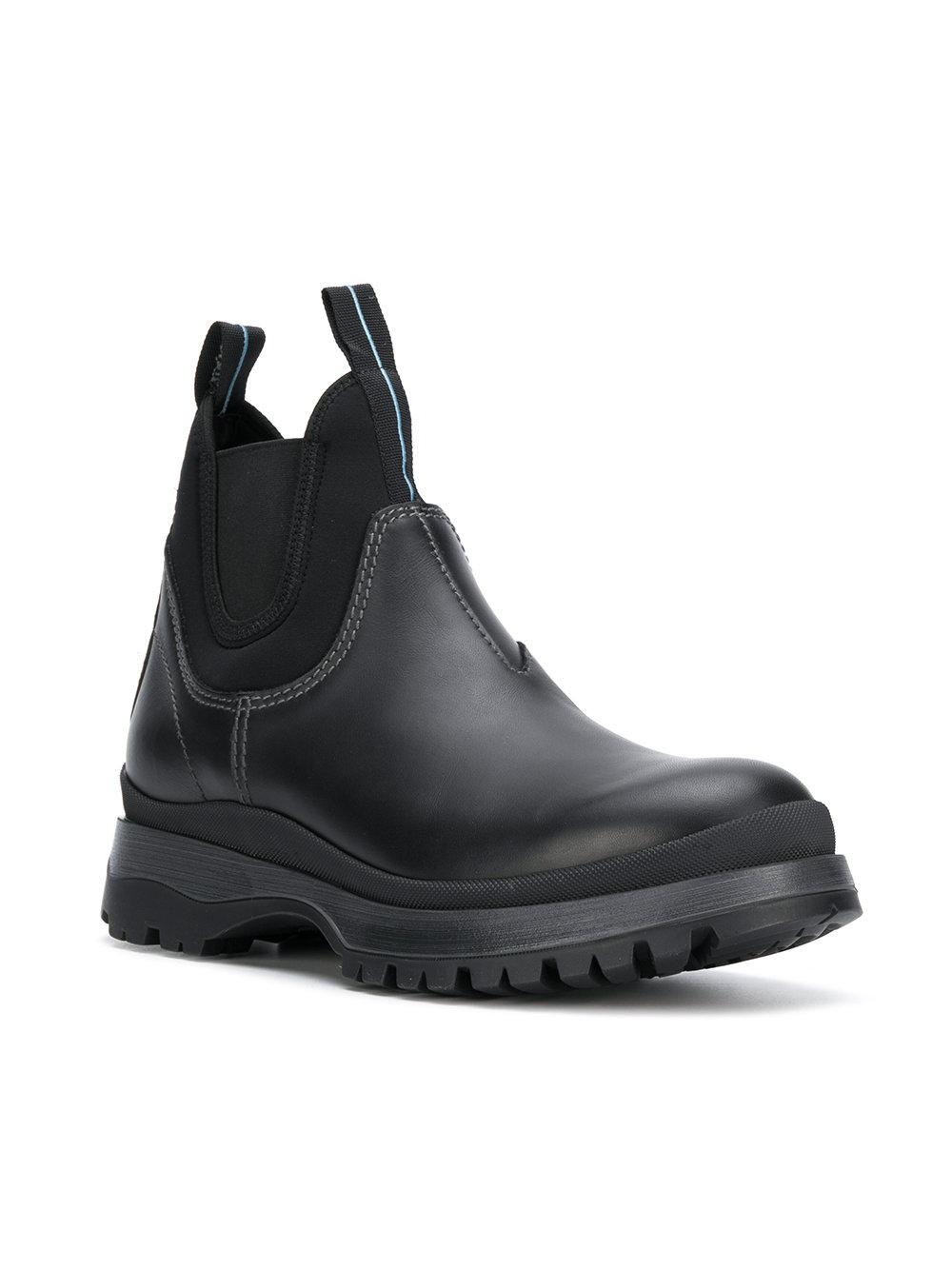 Prada Brixen Rain Boots in Black for Men - Lyst