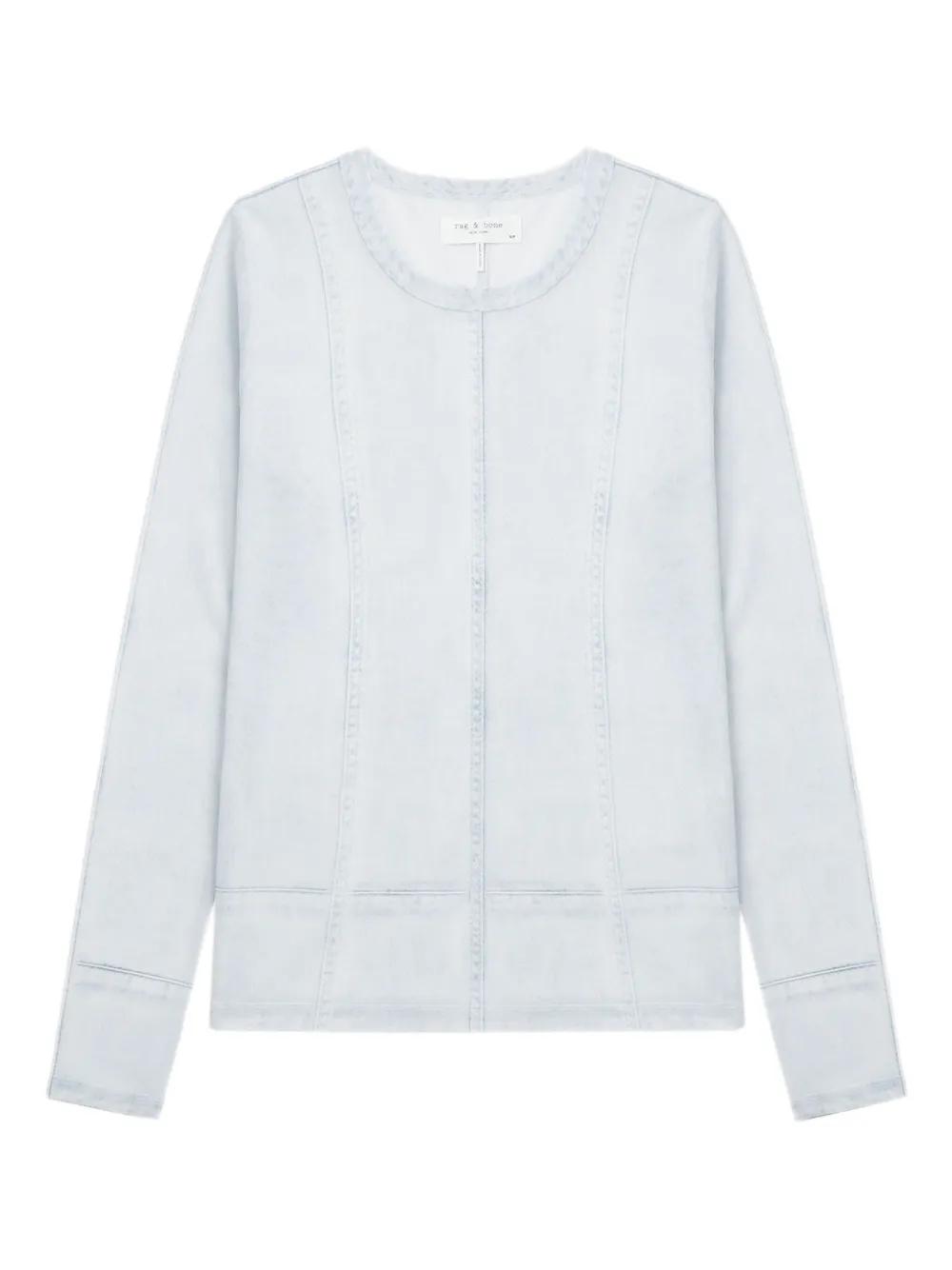 rag & bone THE LONGSLEEVE TEE ホワイト XS The Knit Long Sleeve Tee | rag & bone