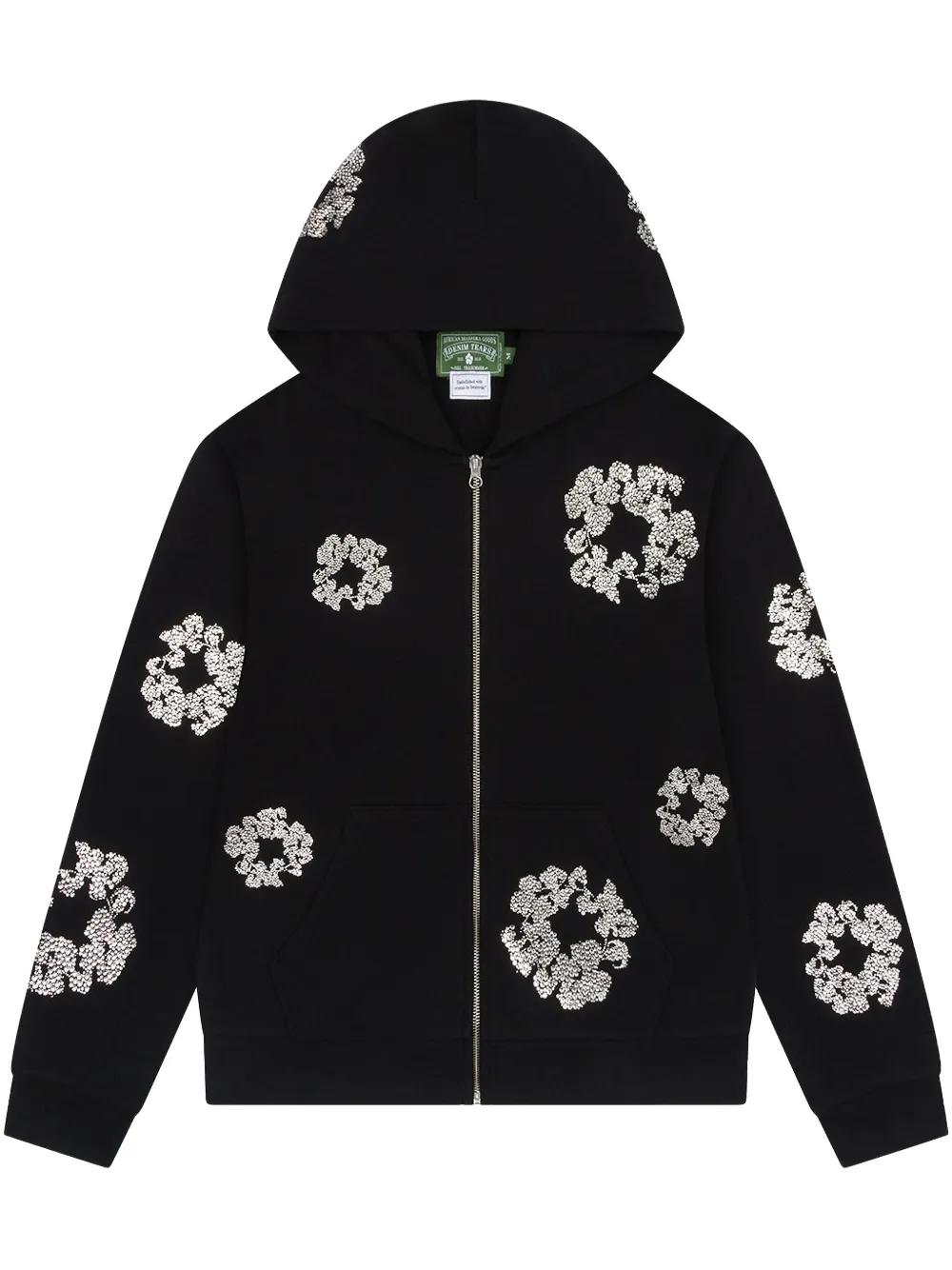 DENIM TEARS Swarovski Wreath Zip Hoodie in Black for Men | Lyst