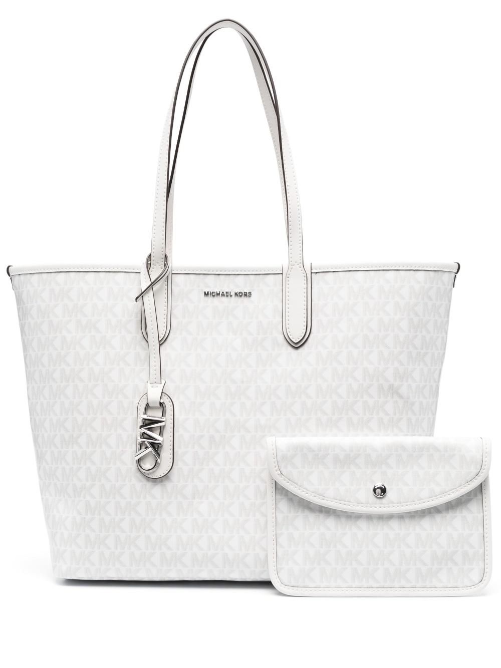 MICHAEL Michael Kors Eliza Monogram-jacquard Tote Bag in White | Lyst