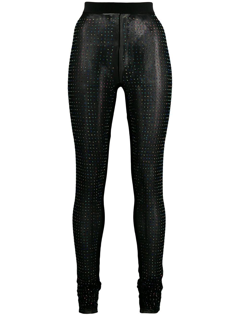 DIESEL Synthetic Crystal Embellished leggings in Black Lyst