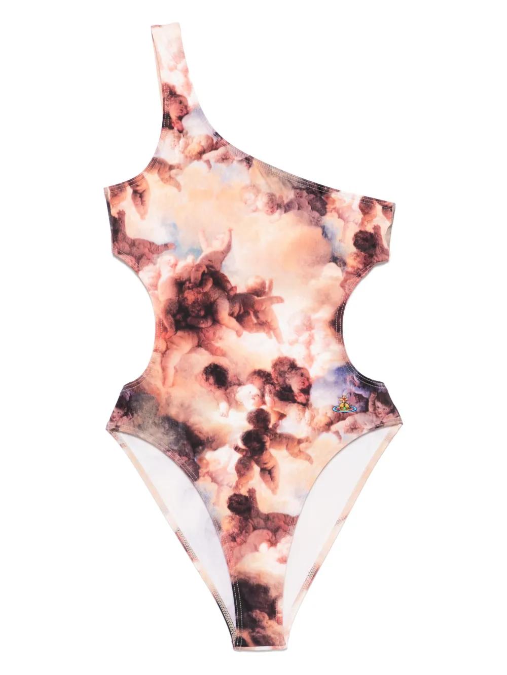 ワンピース水着 VIVIENNE WESTWOOD Women Swimsuit 81010009J0097 O401 WHITE Vivienne Westwood】オーブ ワンショルダー水着 (Vivienne