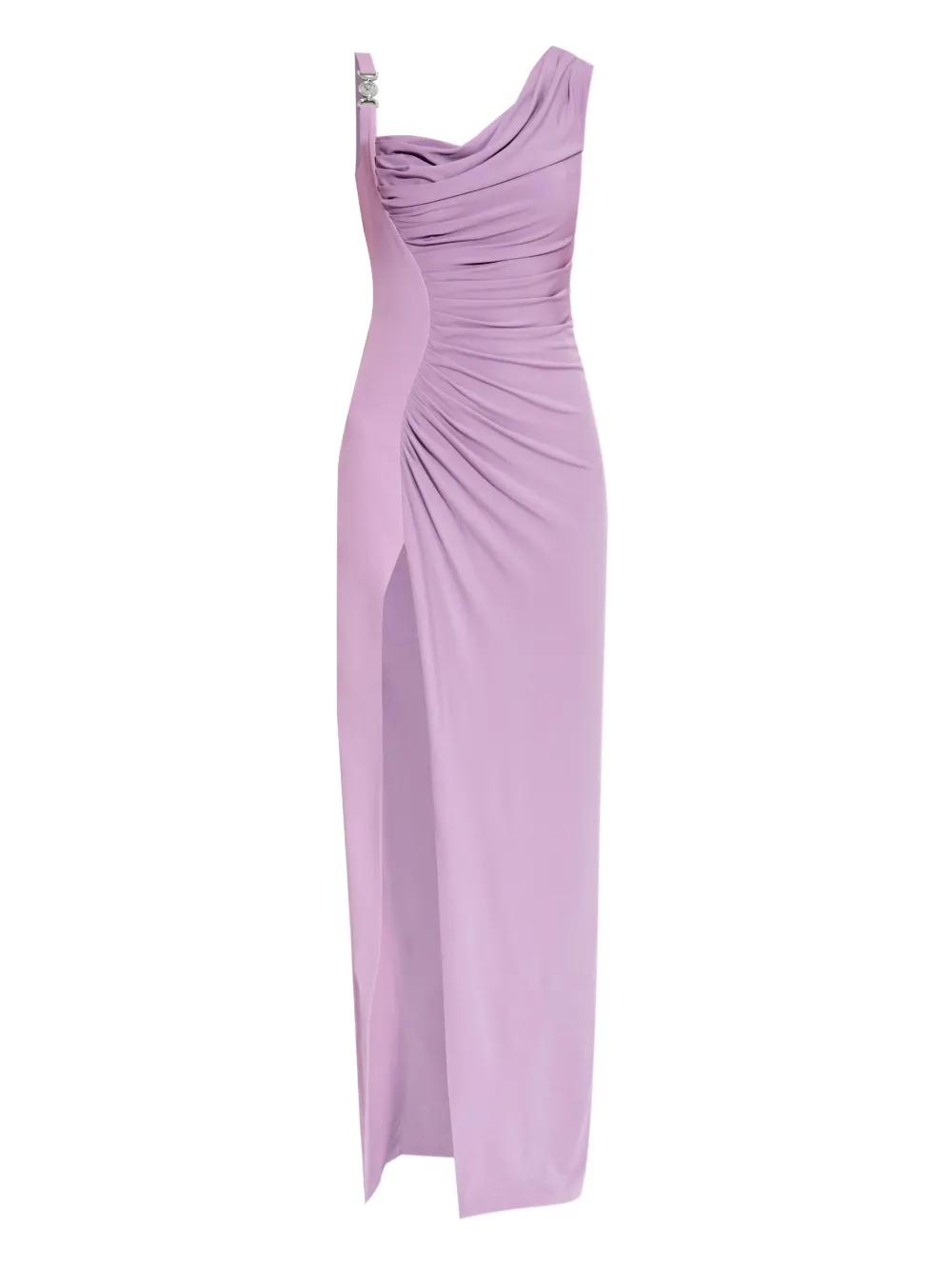versace asymmetrical dress Versace Asymmetric Hot Pink Velvet Minidress main image 0