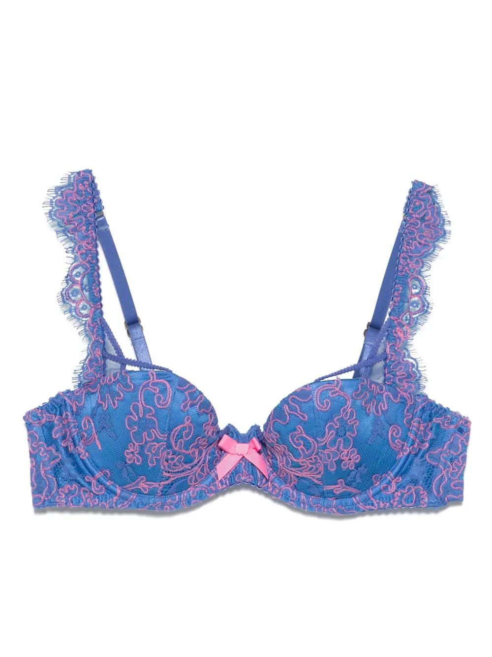 【AGENT PROVOCATEUR】leavers lace and tulle underwired bra AGENT PROVOCATEUR Violah tulle and lace underwired soft-cup
