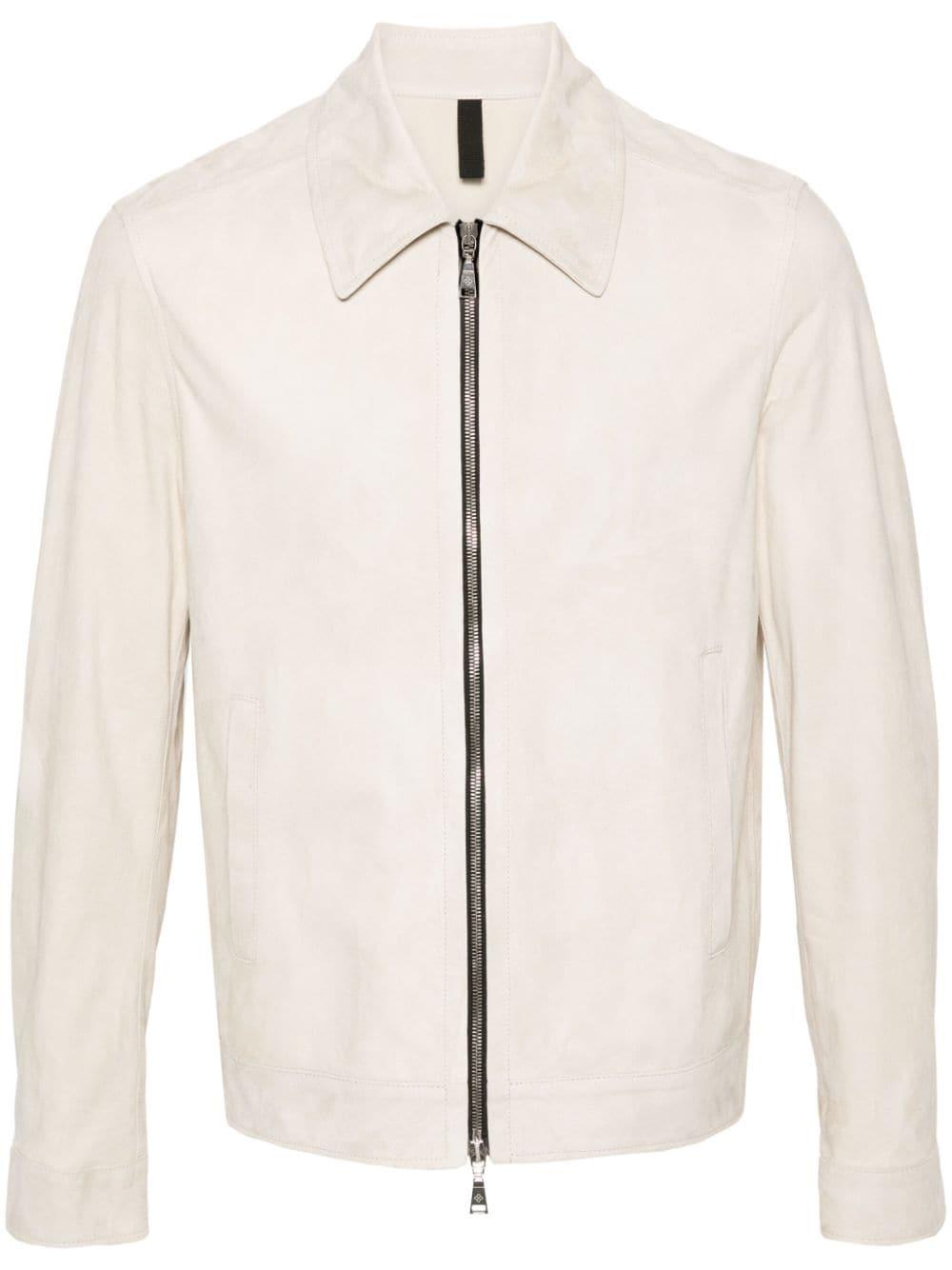 Jonah zip flat suede leather jacket hot sale