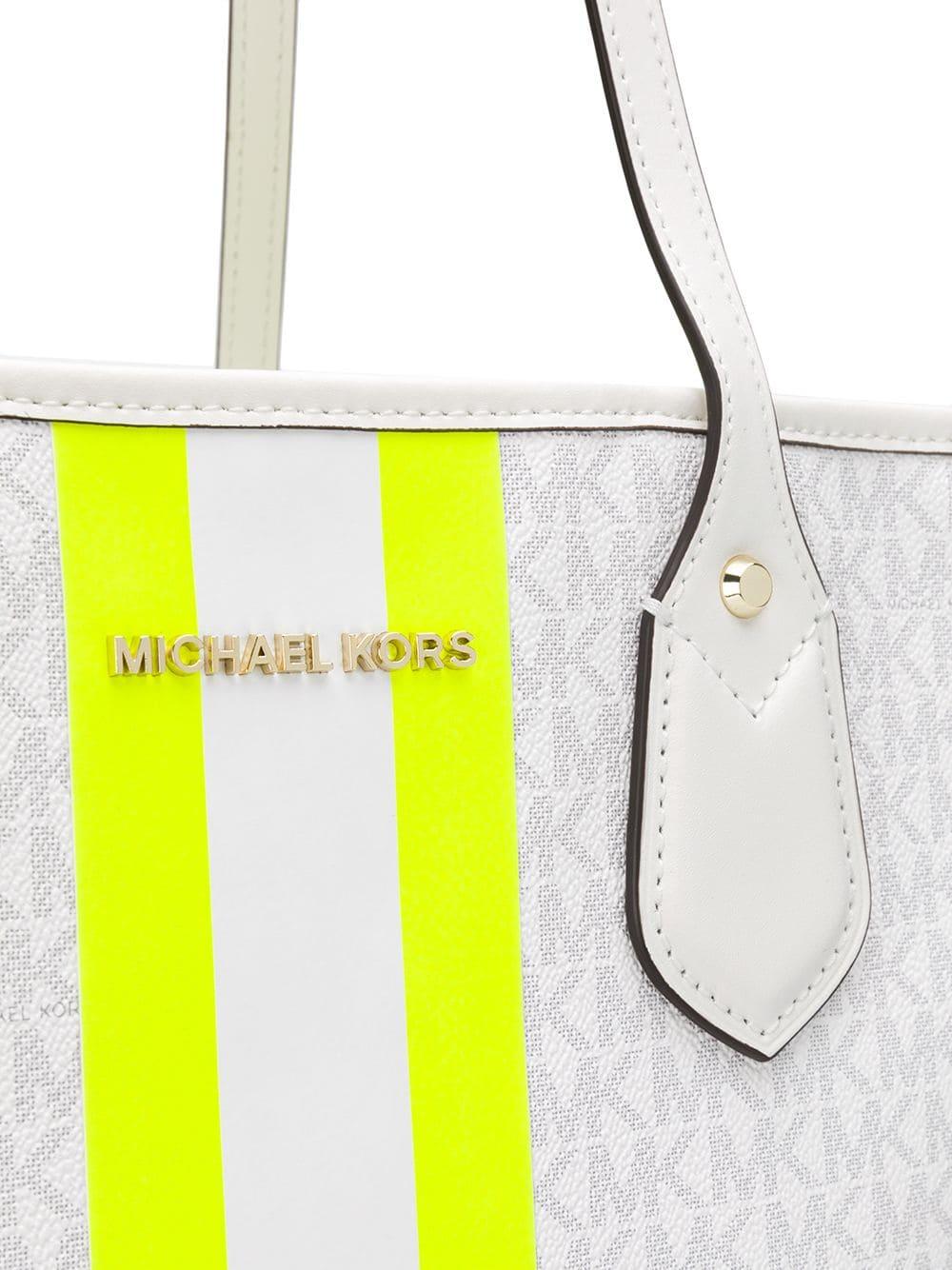 MICHAEL Michael Kors Eva Neon Stripe Tote in White Lyst Australia