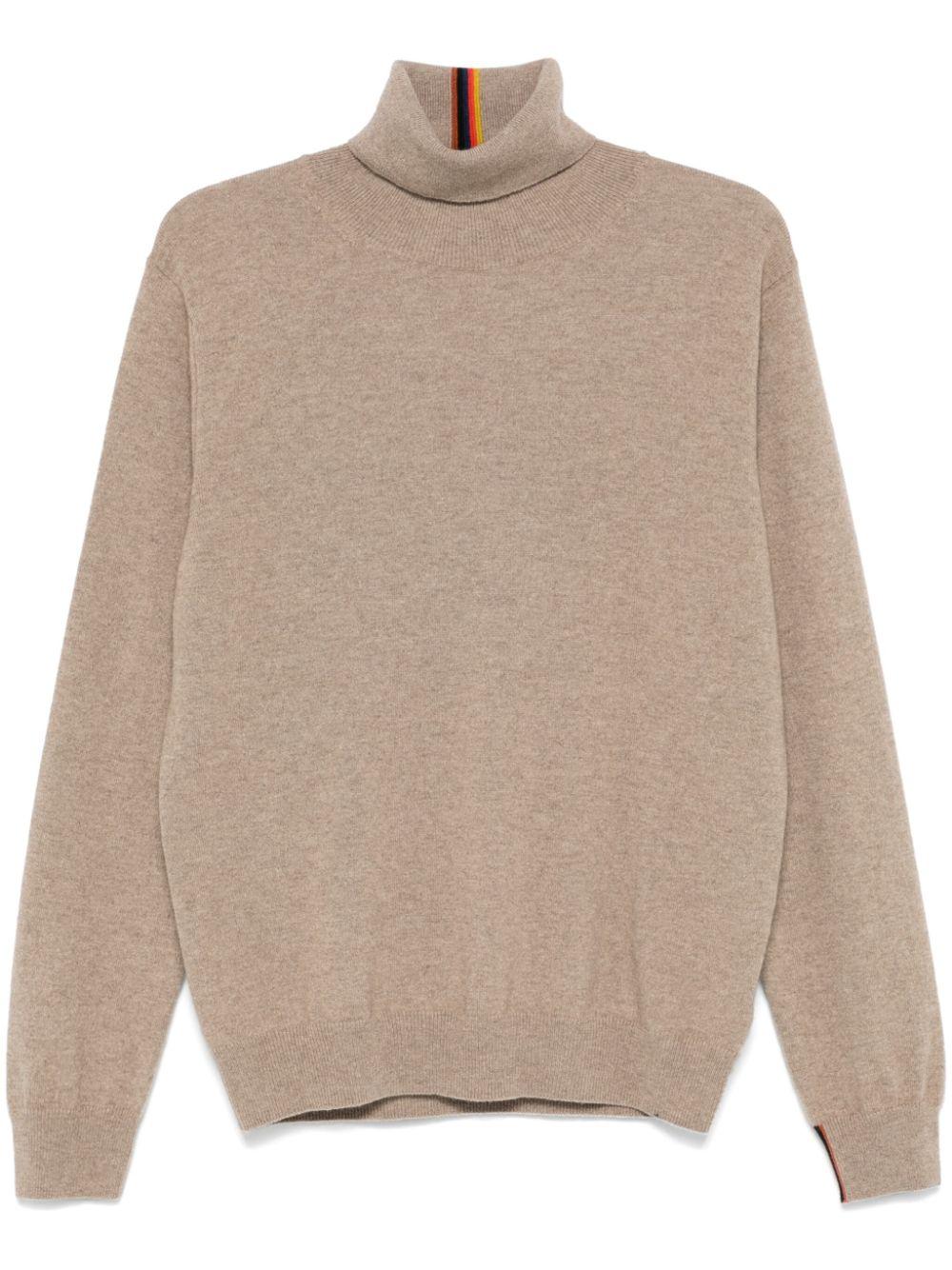 Paul Smith メンズ ナチュラル カシミア タートルネックセーター 