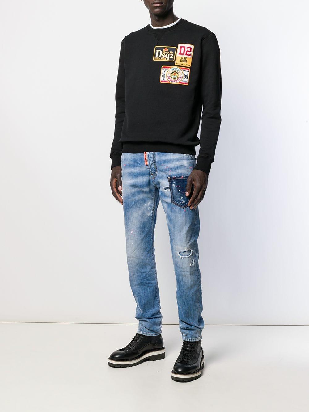 dsquared patch sweatshirt