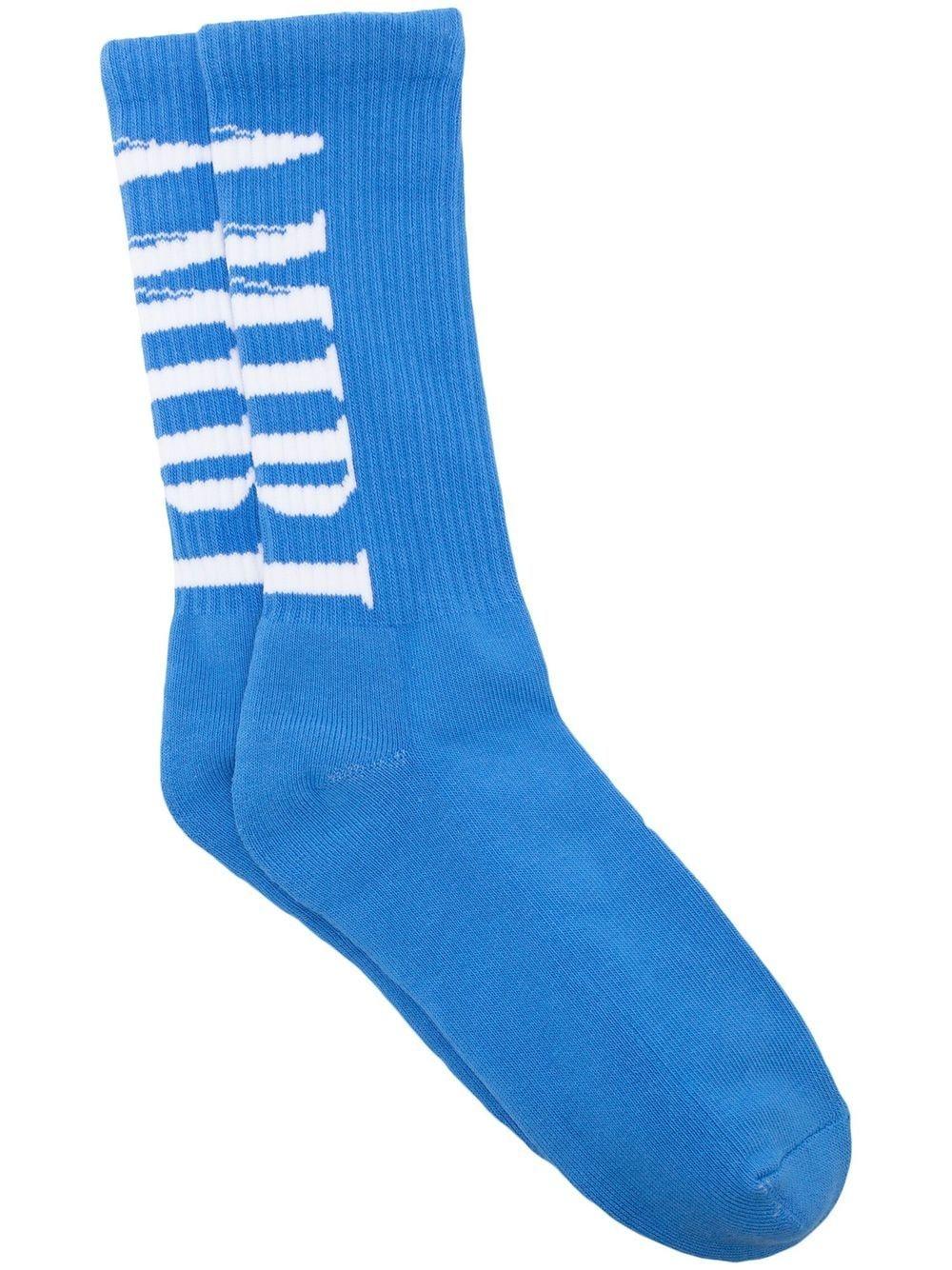 Amiri Core Logo Anklelength Socks in Blue for Men Lyst UK