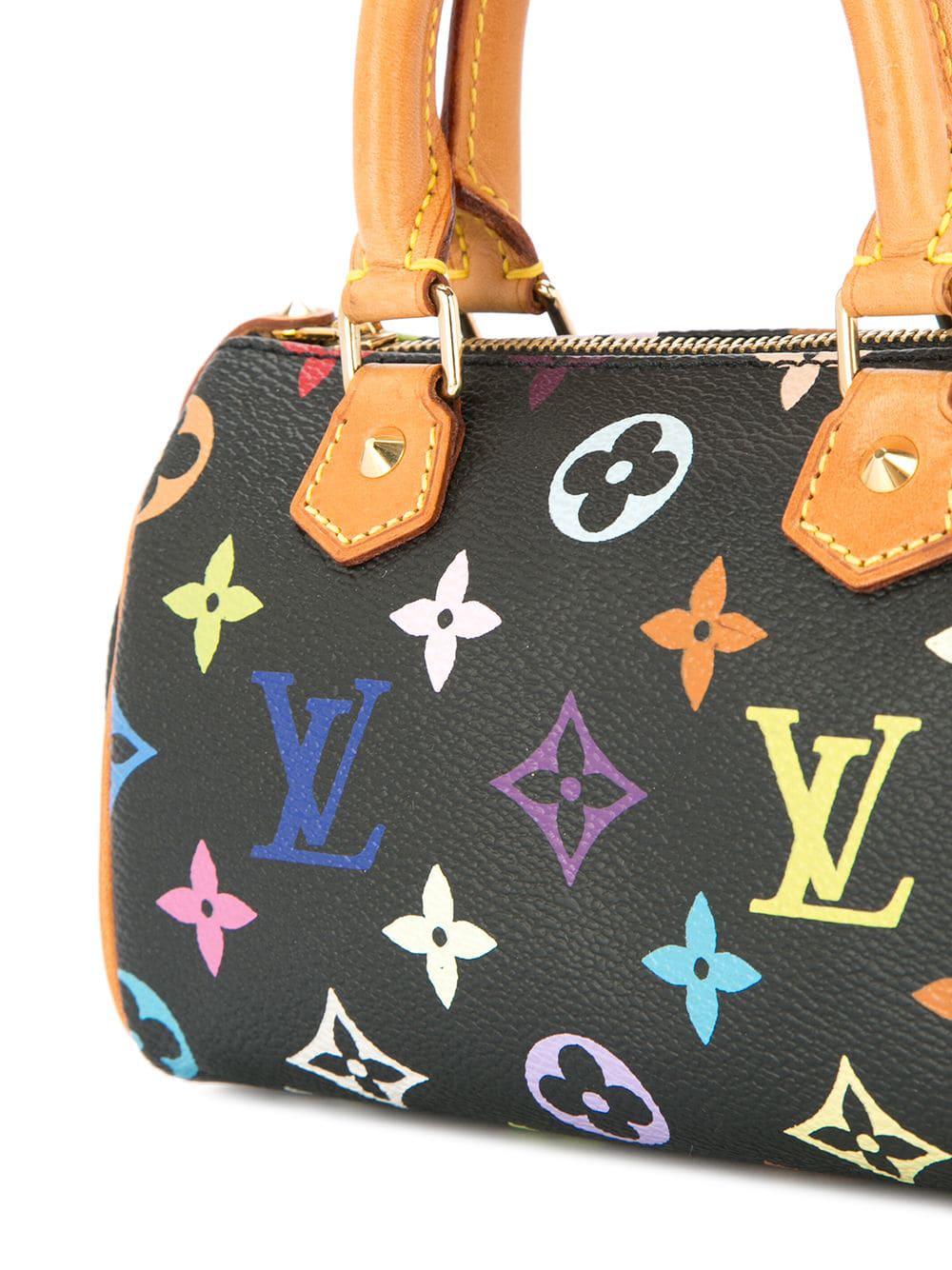 Louis Vuitton, Bags, Multicolor Mini Speedy Hand Bag Black