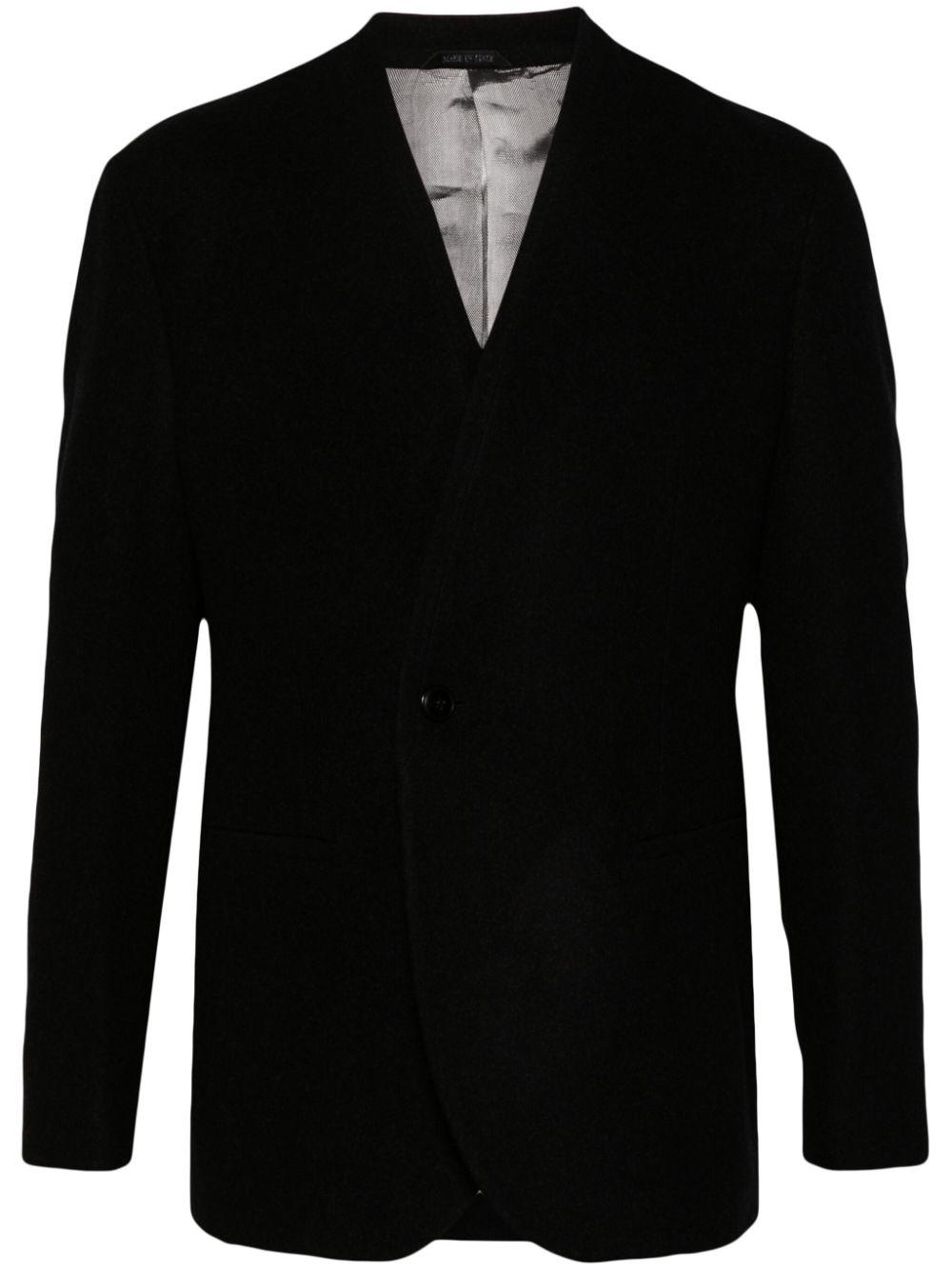 Giorgio Armani Virgin Wool Blazer in Black for Men Lyst