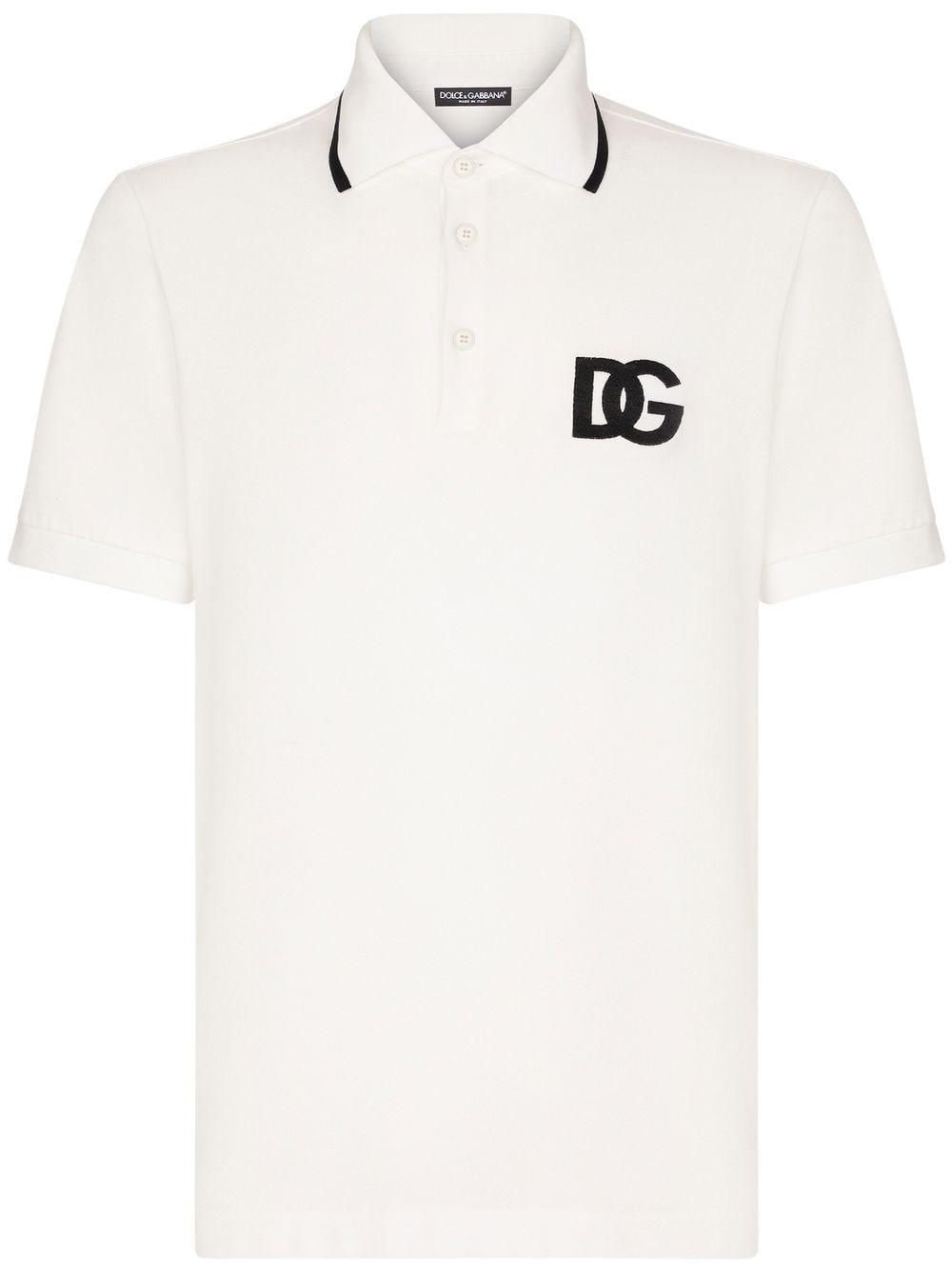 Dolce & Gabbana Logo-embroidered Polo Shirt in White for Men | Lyst Canada