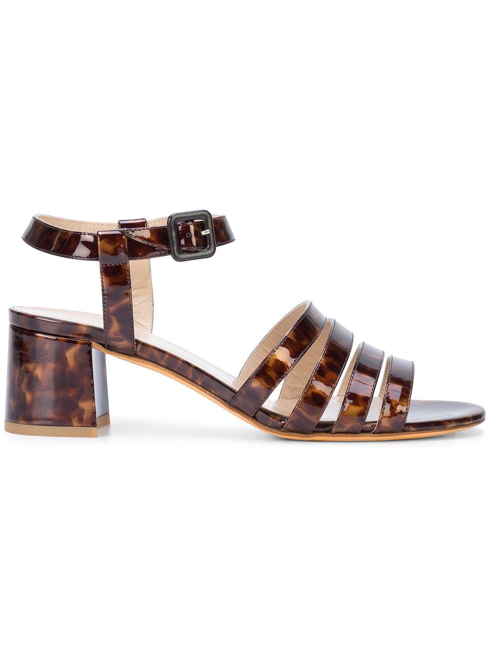 Maryam Nassir Zadeh Leather Palma Low Patent Sandal in Brown | Lyst