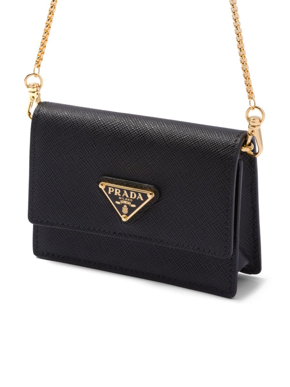 Prada レディース ブラック チェーンウォレット ショルダーバッグ