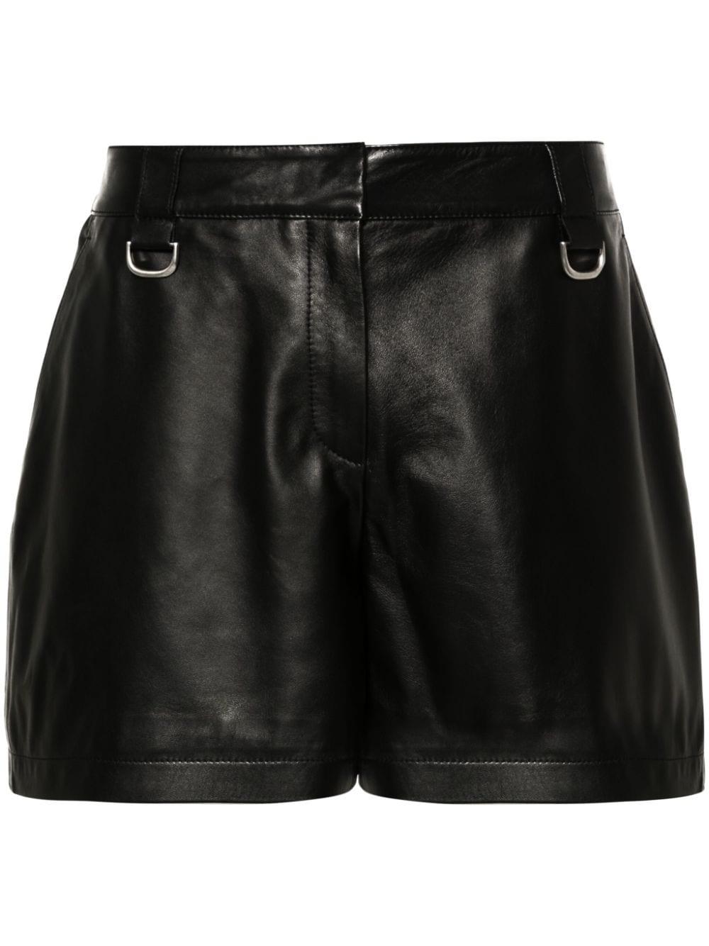 Off White c o Virgil Abloh High Waisted Leather Shorts in Black Lyst