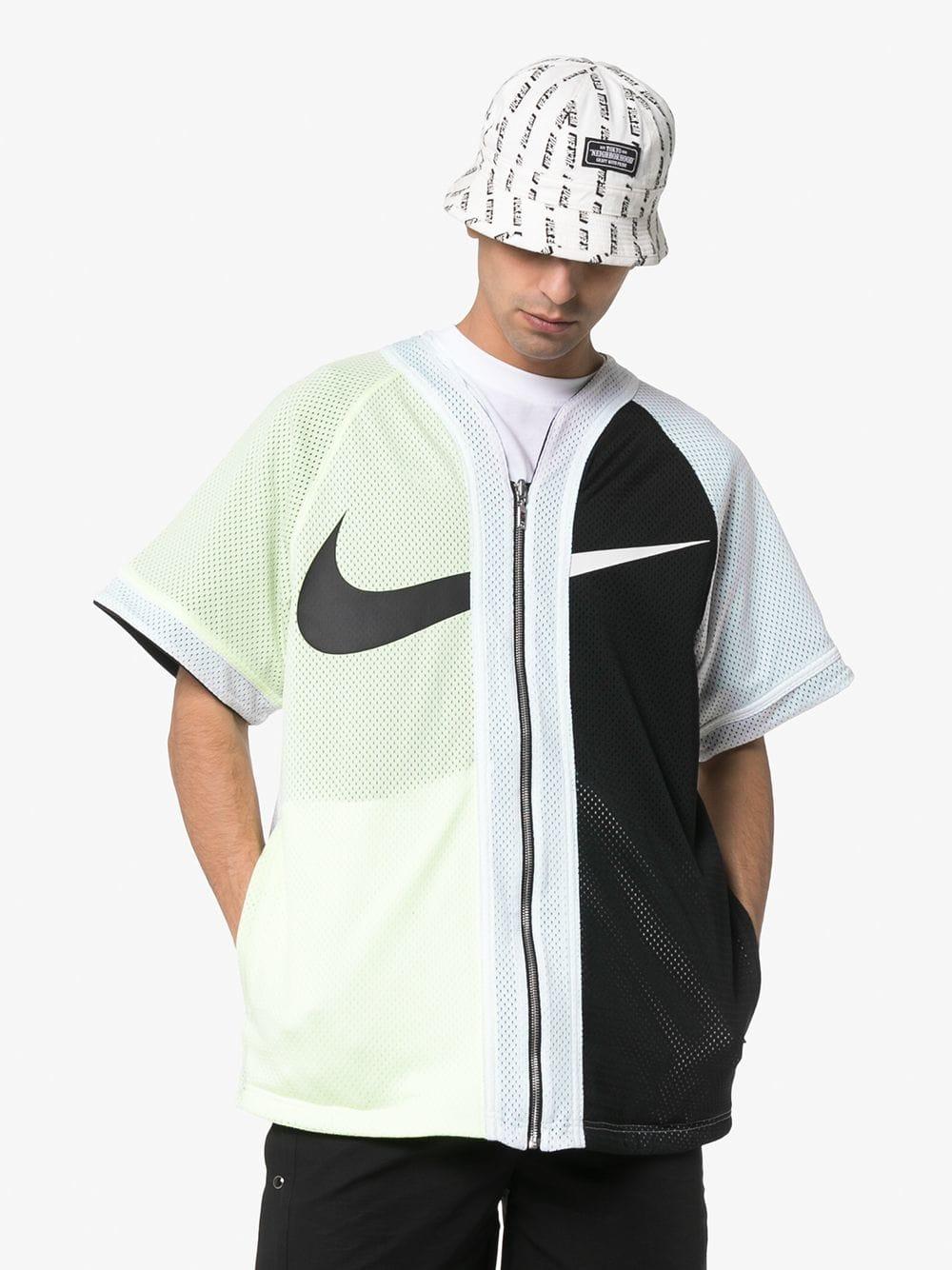 Nike Cotton Reversible Baseball-style Zipped T-shirt in White for Men | Lyst