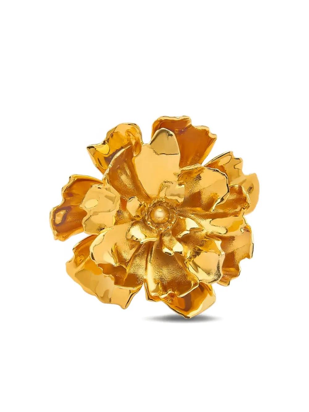 Oscar de la Renta コーラル ハート リング Coral Heart embellished ring in gold - Oscar De La Renta