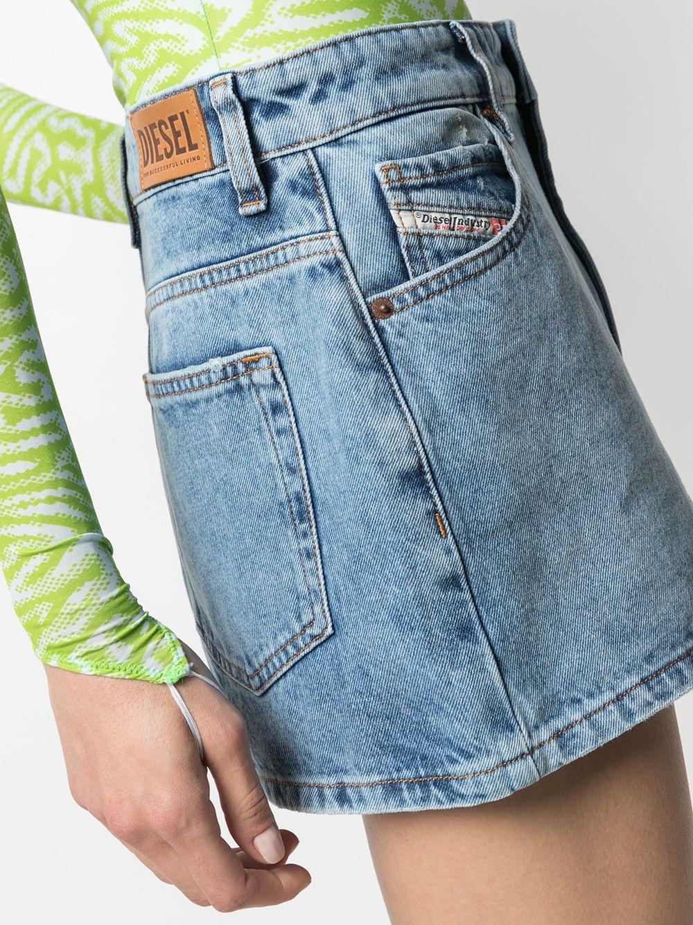 Gonna denim svasata di DIESEL in Blu | Lyst