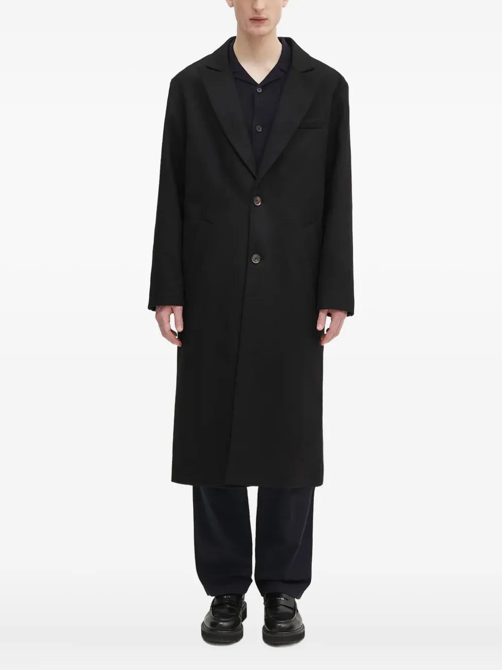 apc-black-Single-Breasted-Coat