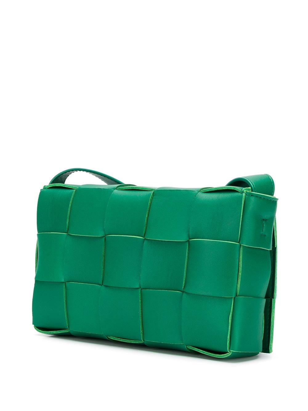 Bottega Veneta Leather Cassette Crossbody Bag in Green - Lyst