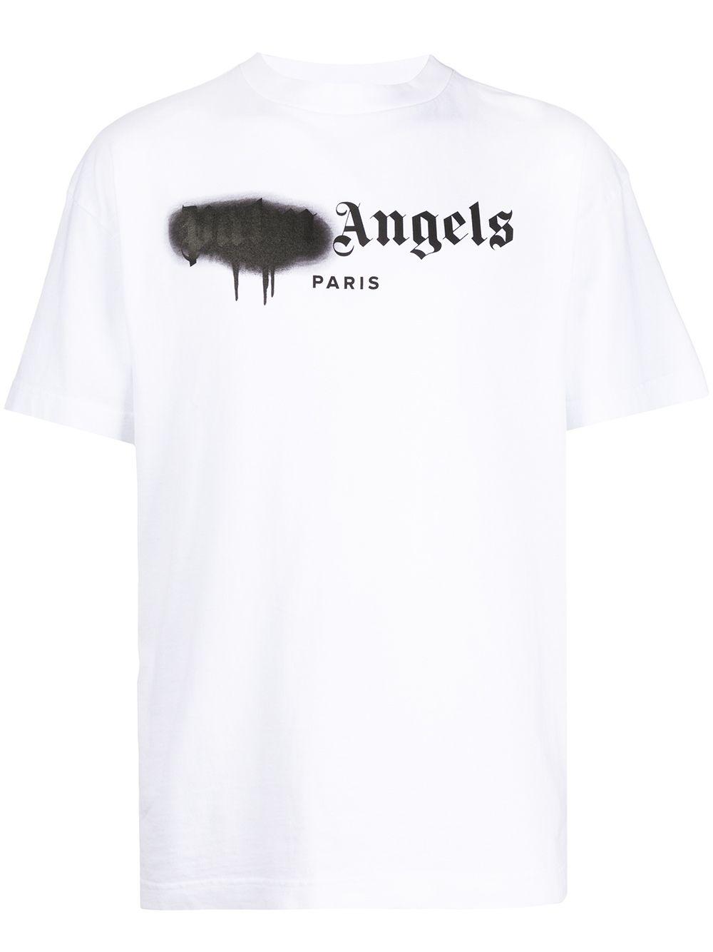 Palm Angels Logo Print T-shirt in White for Men - Lyst
