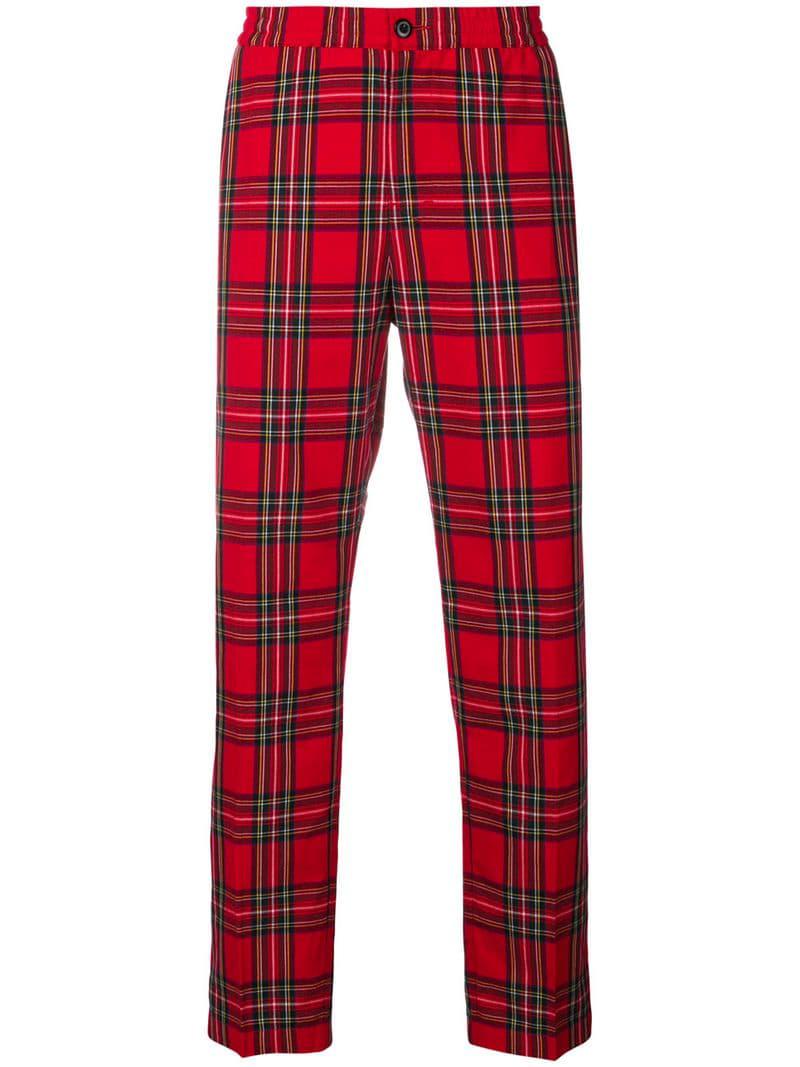 Stussy Synthetic Check Tapered Trousers 