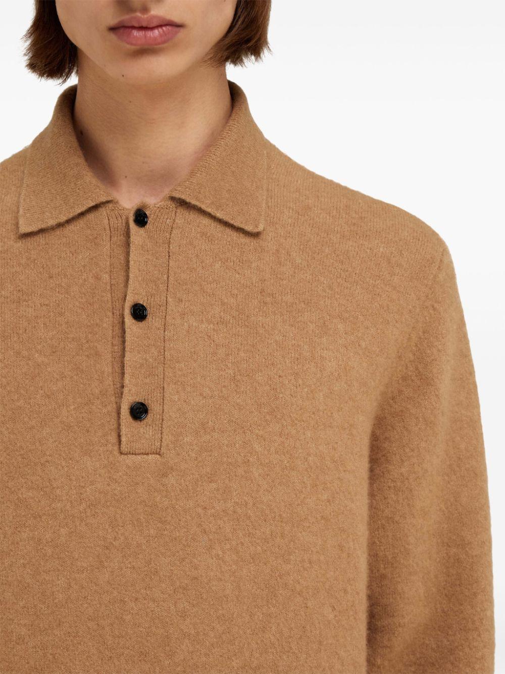 Ferragamo メンズ ブラウン ニット ポロシャツ Tシャツ