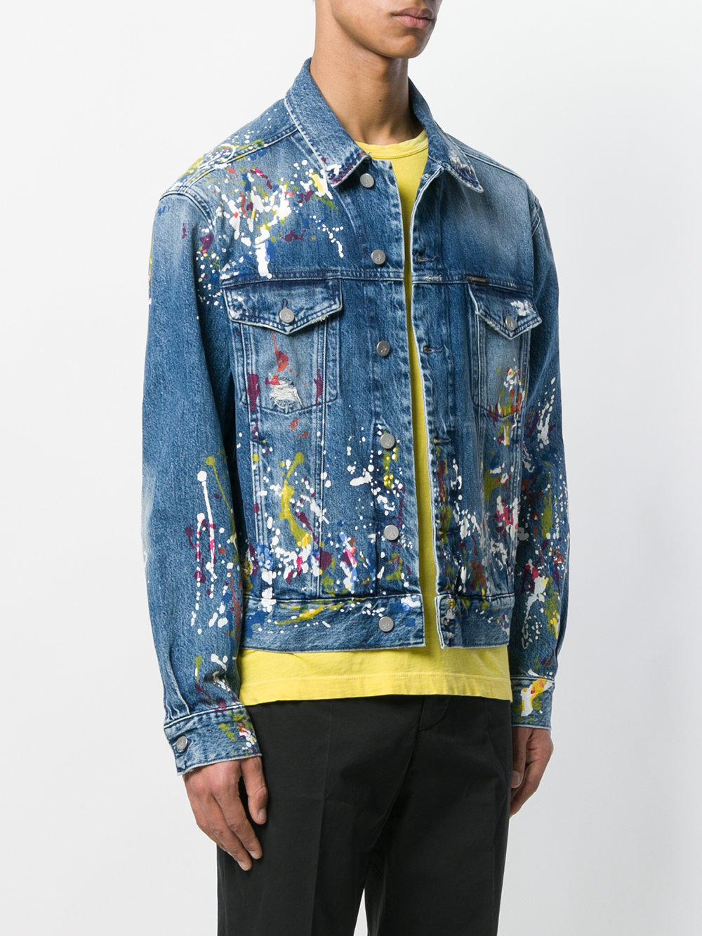 calvin klein paint splatter denim jacket