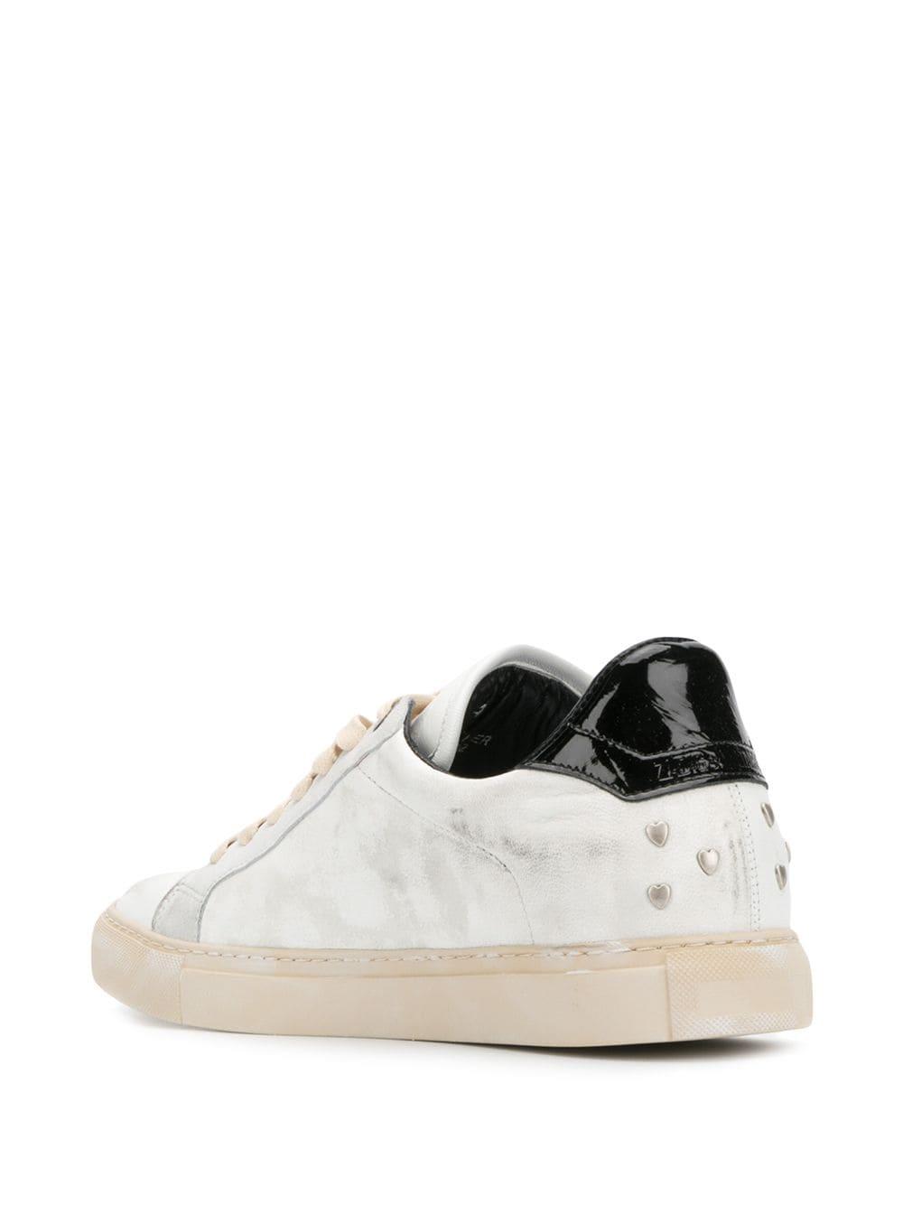 Zadig & Voltaire Heart Studded Sneakers in White | Lyst