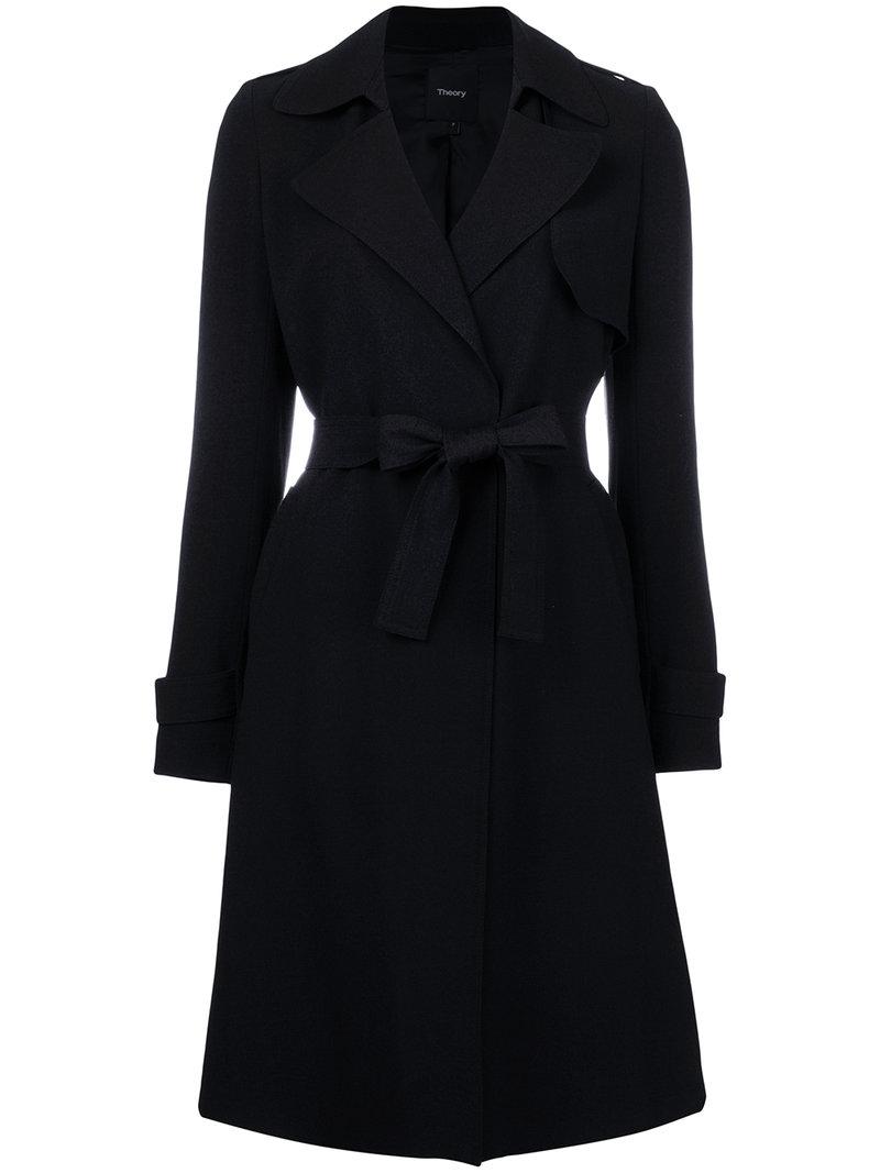 Theory Belted Waist Coat in Black - Lyst