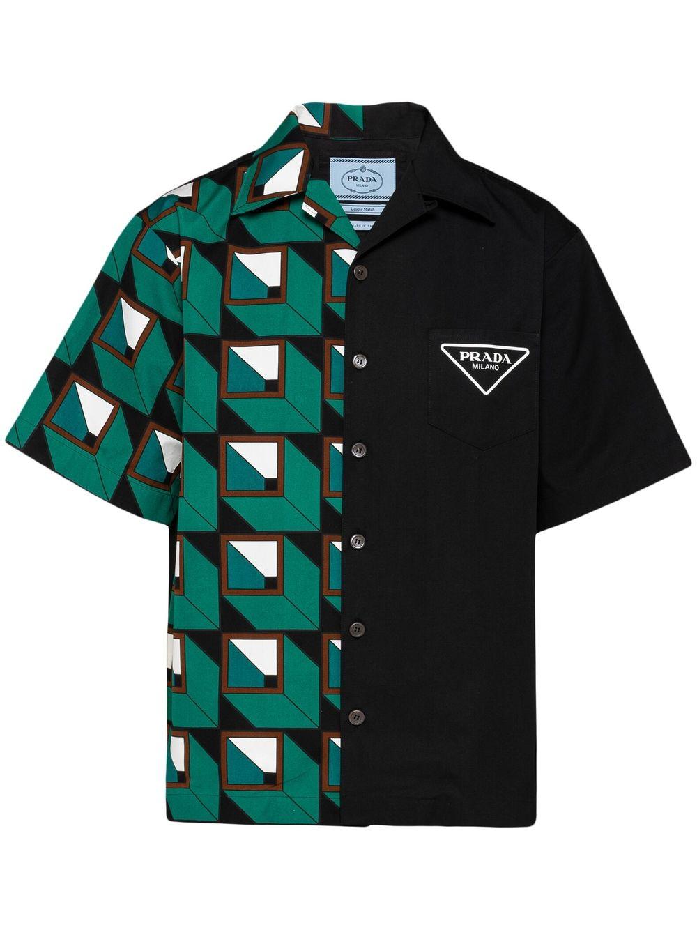 Prada Double Match Heavy Cotton Shirt in Green for Men