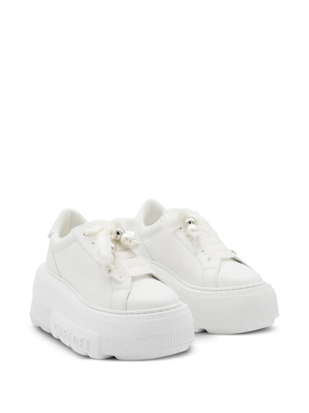 スニーカー Casadei Perforated Leather Sneakers With Chunky Sole Maxxxi Leather Sneakers in Black for Women | Casadei®