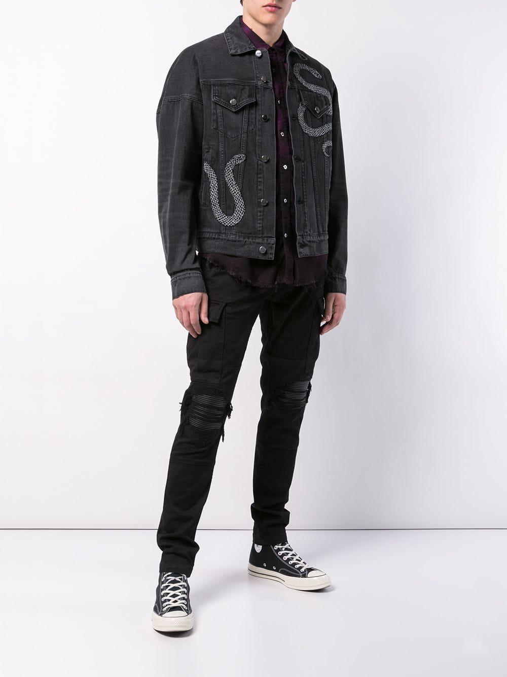snake denim jacket