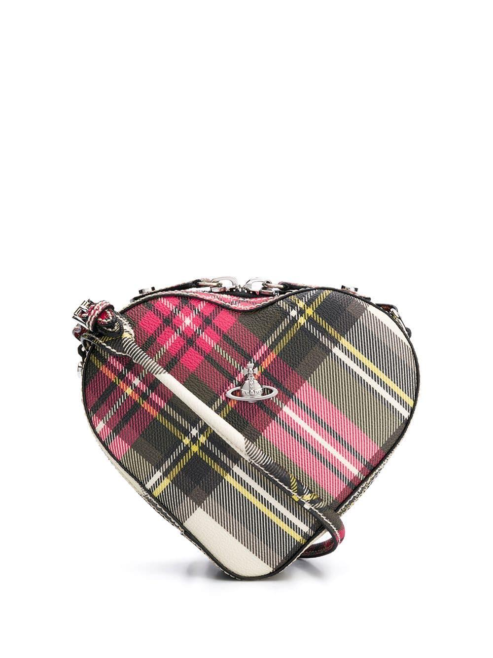 Vivienne Westwood Leather Tartan Heart Cross Body Bag Lyst