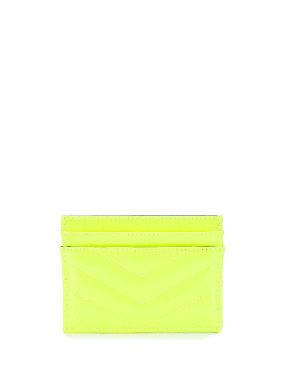 Saint Laurent Monogram Matelassé Card Holder In Green