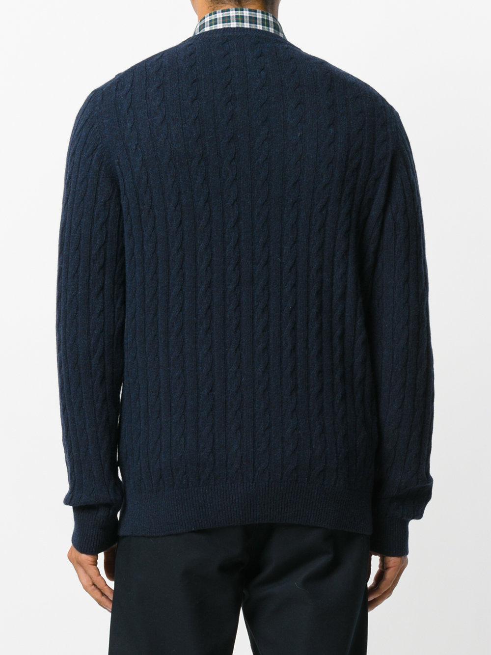 Lyst - Barbour Cable Knit Jumpber in Blue for Men