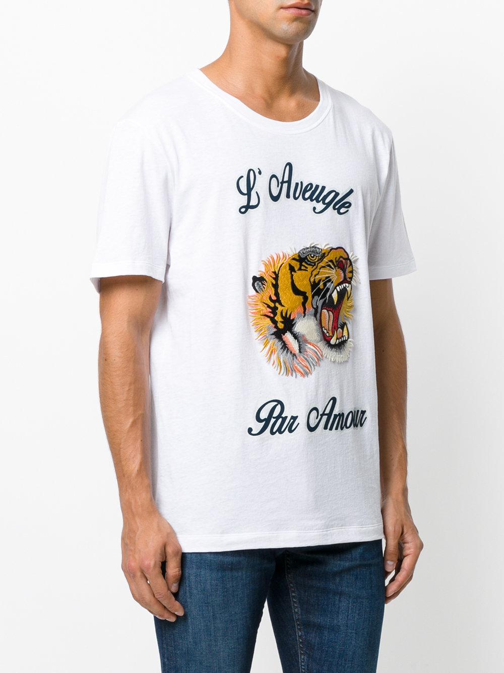 Gucci L'aveugle Par Amour T-shirt in White for Men | Lyst