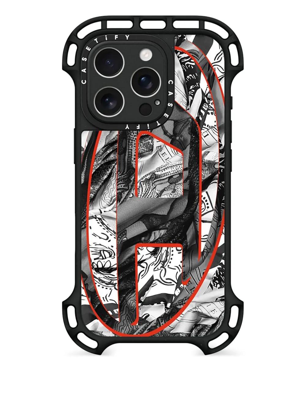 レゼDIESEL CASETIFY iPhone16プロケース diesel-black-X-Casetify-