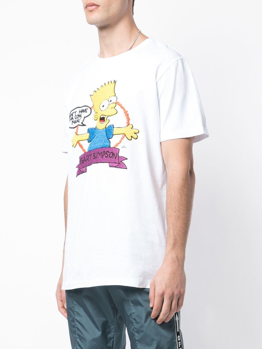 Off-White c/o Virgil Abloh Simpsons Embroidered T-shirt in White for Men |  Lyst