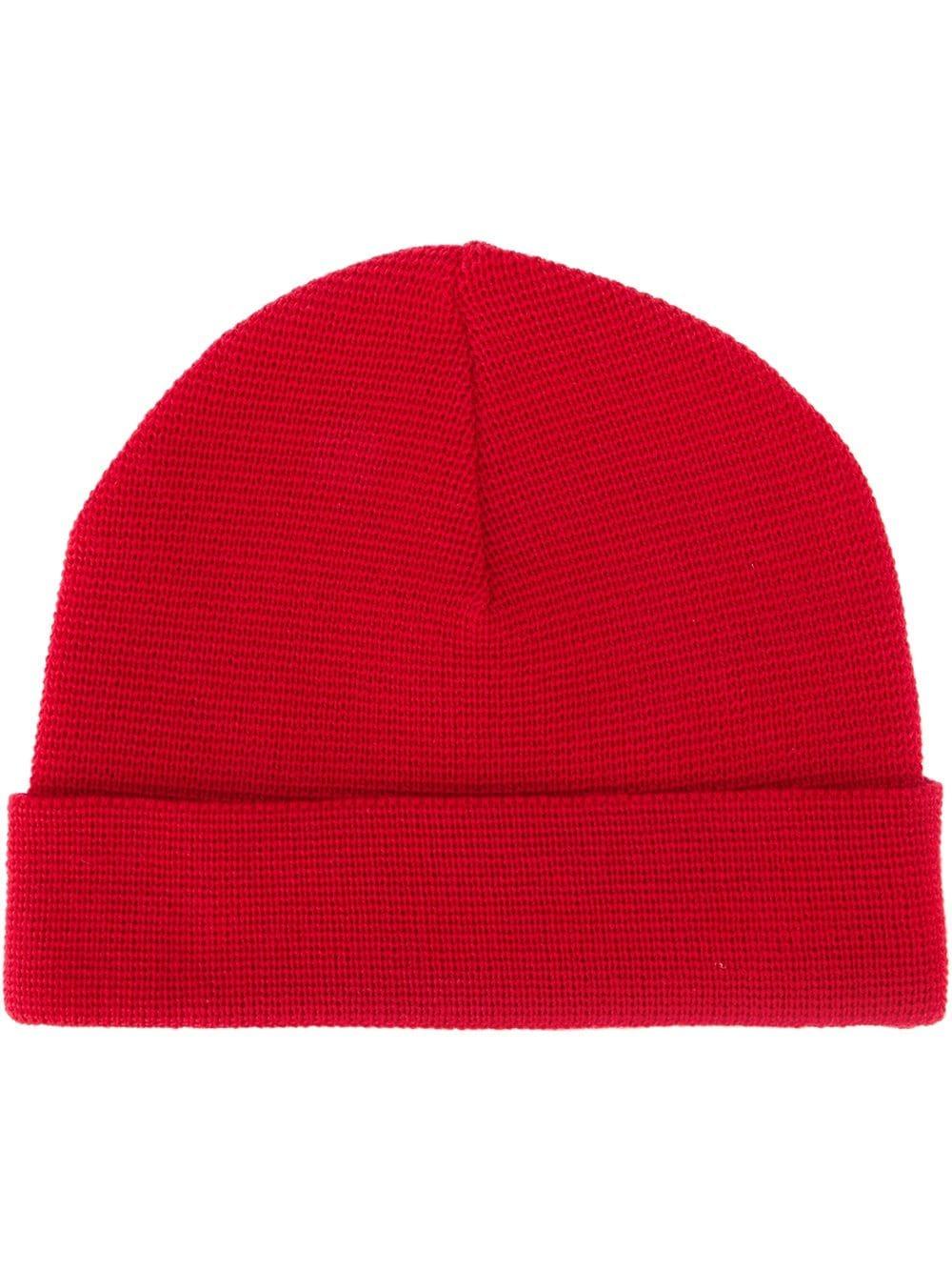 AMI Wool Ami Red Beanie Supporting 